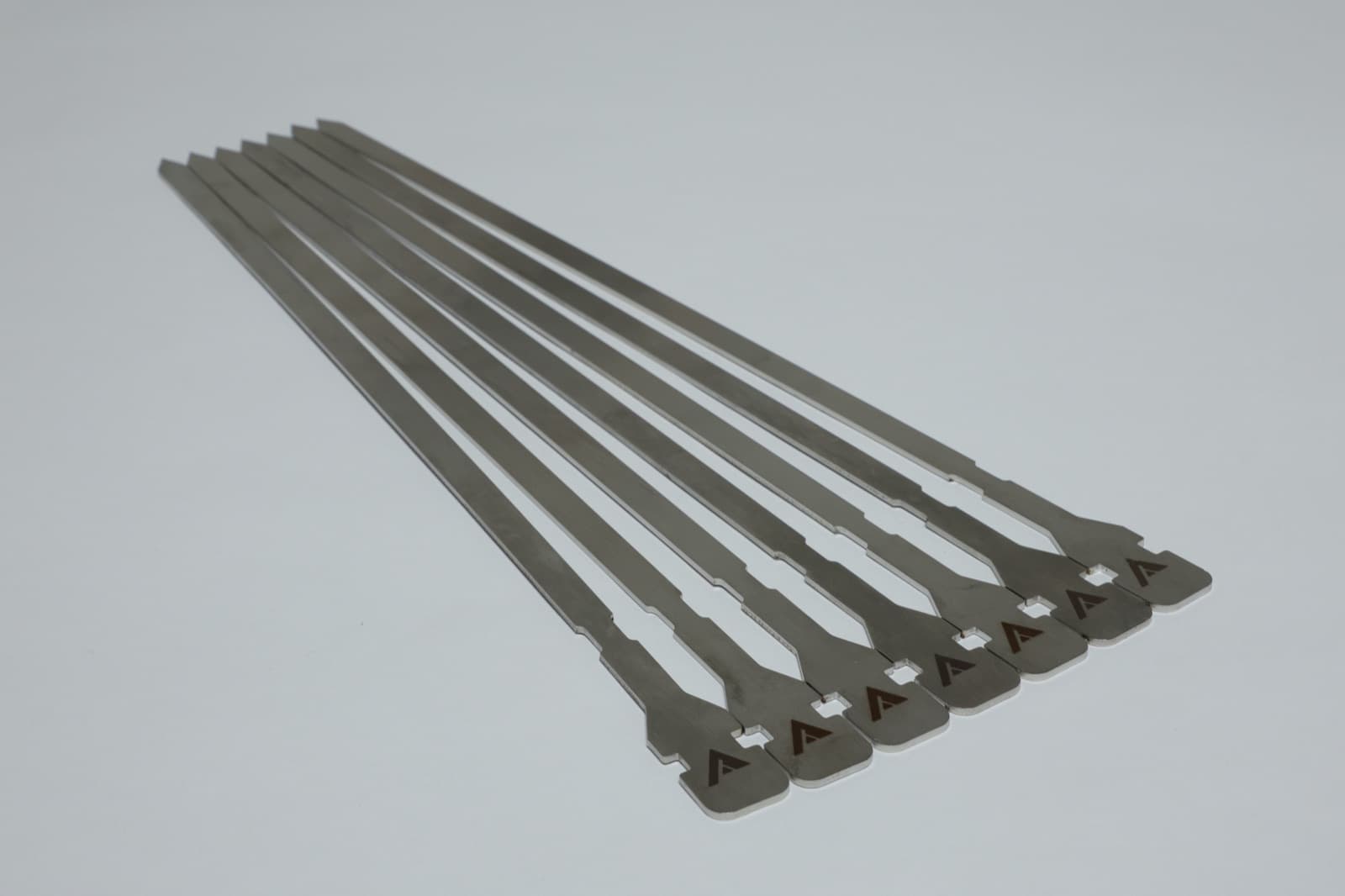Seven steel skewers